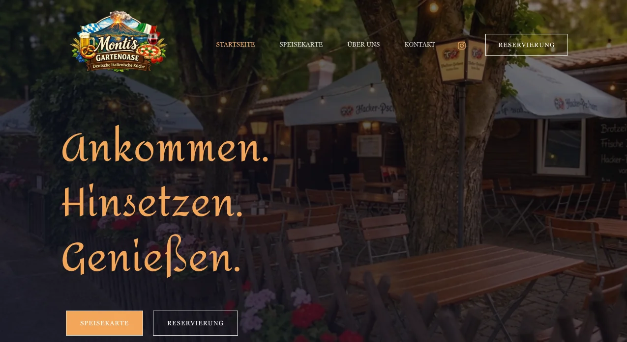 Desktop-Ansicht von Montis Gartenoase